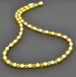 Men's Beaded Necklace Made of Butterscotch and Lemon Amber