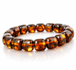 Men's Amber Bracelet Made of Barrel Shaped Amber Beads