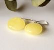Amber Earrings Made of Button Shape Butterscotch Baltic Amber