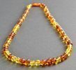 Men's Amber Necklace Made of Lemon and Cognac Amber. Unisex.