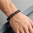 Men's Amber Bracelet Made of Black Matte and Polished Amber