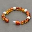 Children's Amber Bracelet Anklet Made of Amber and White Turquoise