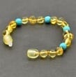 Children's Amber Bracelet Anklet Made of Amber and Turquoise