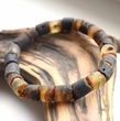 Mens Amber Bracelets Made of Raw Dark Colors Amber