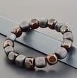 Men's Amber Bracelet Made of Matte and Polished Cube Shape Amber