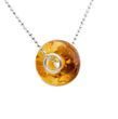 Pandora Style Amber Charm Bead Made of Honey Color Baltic Amber