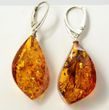 Twisted Leaf Shape Baltic Amber Earrings - SOLD OUT