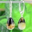 Amber Earrings Made of Small Teardrop Baltic Amber