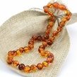 2 Matching Cognac Amber Necklaces for Mom and Child