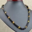 Men's Amber Necklace Made of Black and Honey Amber