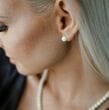 Tiny Amber Stud Earrings Made of Butterscotch Baltic Amber
