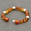 Amber Bracelet Made of Baltic Amber and White Turquoise