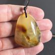 Amber Amulet On Adjustable String Free Form Amber