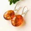 Amber Earrings Made of Cognac Baltic Amber