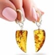 Amber Earrings Made of Cognac Baltic Amber