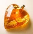  Large Amber Heart Pendant Made of Light Cognac Amber 