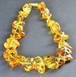 Amber Necklace Made of Free Form Shape Honey Baltic Amber