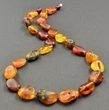 Raw Amber Necklace Made of Raw Multicolor Amber