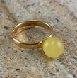 Adjustable Butterscotch Amber Ring in Gold Plated Sterling Silver