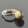 Meteorite Adjustable Marble Amber Ring Carved Baltic Amber