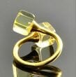 Adjustable Golden Amber Ring in Gold Plated Sterling Silver