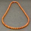 Men's Beaded Necklace Made of Matte Honey Baltic Amber