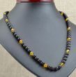 Men's Beaded Necklace Made of Matte and Polished Amber