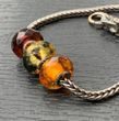 3 Pcs Wholesale Pandora Style Faceted Amber Charm Beads 