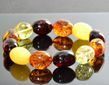 Amber Bracelet Made of Lage Oval Multicolor Baltic Amber 