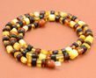 Men's Necklace Made of Button Shaped Amber Beads