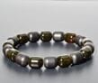 Men's Amber Bracelet Made of Barrel Shaped Matte and Polished Amber