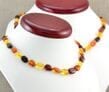 TWO Matching Multicolor Amber Necklaces for Mom and Child