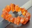 Amber Bracelet Made of Raw Natural Shape Cognac Color Amber Rocks