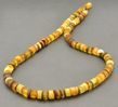 Men's Necklace Made of Raw Light Color Baltic Amber