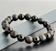 Men's Amber Bracelet Made of Black Matte and Polished Amber  