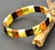 Amber Bracelet Made of Pyramid Shape Baltic Amber Pieces 