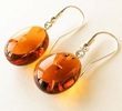 Amber Earrings Made of Light Cognac Baltic Amber