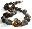 Massive Amber Necklace Made of Raw Free Form Shape Baltic Amber