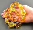Golden Amber Necklace Made of Golden Color Amber
