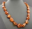 SPARKLING Amber Necklace Made of Faceted Cognac Color Amber