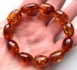 Amber Bracelet Made of Cognac Color Oval Amber