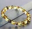 Amber Healing Bracelet Made of Lemon and Greenish Amber