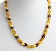 Amber Necklace Made of Multicolor Overlapping Amber Pieces