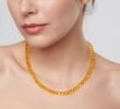 Amber Necklace Made of Perfectly Round Lemon Color Amber Beads