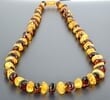 Amber Necklaces Made of Nugget Shaped Honey, Cherry Color Amber