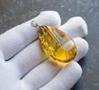 Amber Pendant Made of Precious Golden Baltic Amber