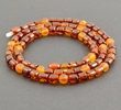 Men's Beaded Necklace Made of Button and Round Shape Amber