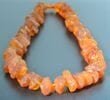 Raw Amber Necklace Made of Natural Shape Cognac Color Amber Rocks