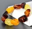 Amber Bracelet Made of Natural Shape Multicolor Amber Rocks