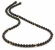 Men's Amber Necklace Made of Black and Faceted Amber. Unisex.